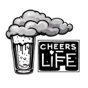 Shots glass cheers under with a fuck life cloud above the glass tattoo design idea