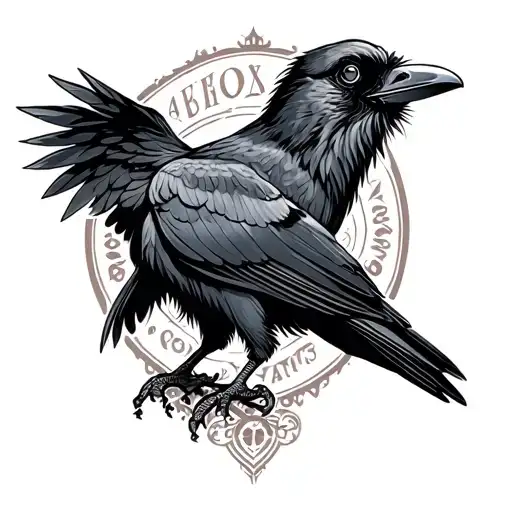 Steampunk Crow tattoo design idea