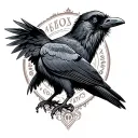 Steampunk Crow tattoo design idea