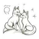 two foxes frolic tattoo design idea