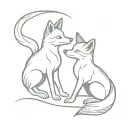two foxes frolic tattoo design idea