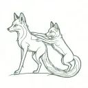 two foxes frolic tattoo design idea