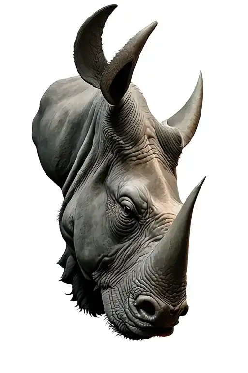 Rhino head from side view tattoo design idea