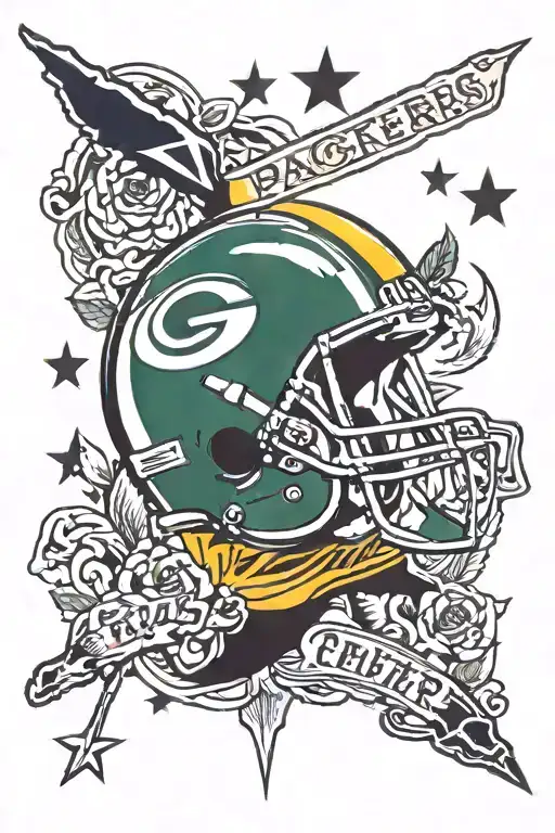 Green Bay packers tottenham hotspur tattoo design idea