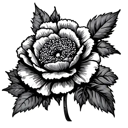 American trad carnation flower tattoo design idea