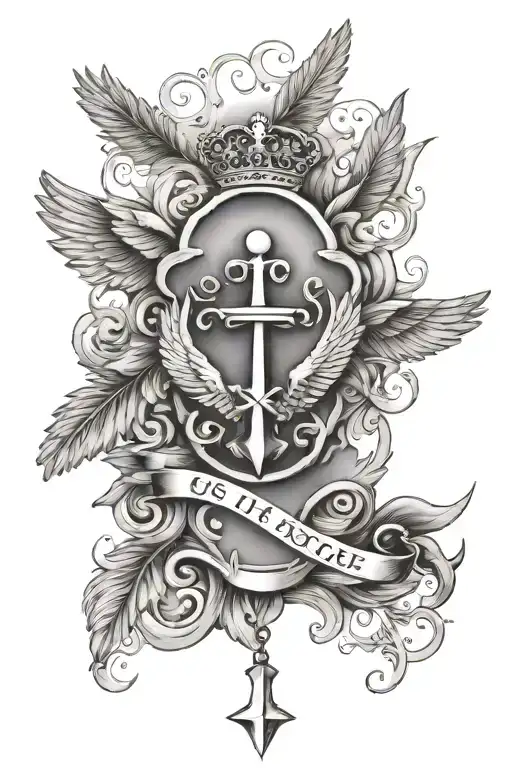 flur de lis and us air force On the sleeve tattoo design idea