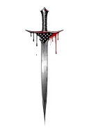 blood dripping and usa flag and sharp long blade tattoo design idea