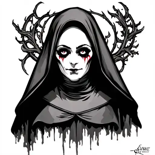 evil nun tattoo design idea