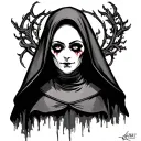 evil nun tattoo design idea