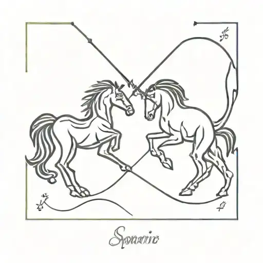 scorpio and sagittarius zodiac sign tattoo design idea