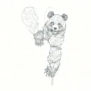 a panda bear tattoo design idea