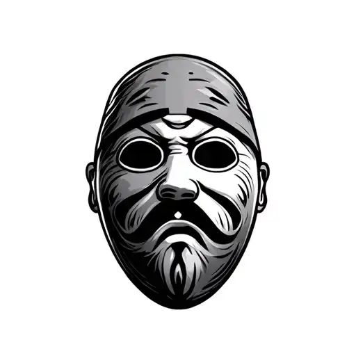 happy ski mask sad ski mask tattoo design idea