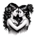 Mother And 2 Daughters tattoo design idea