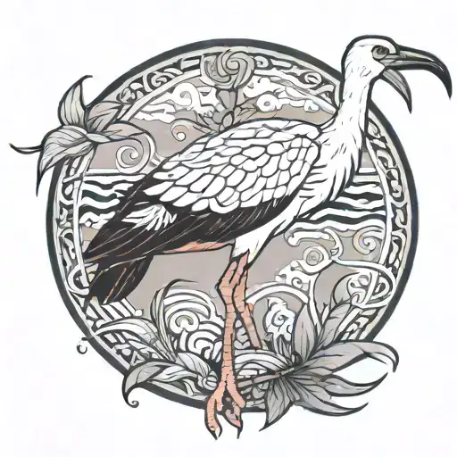 Sebastián the Ibis bird tattoo design idea