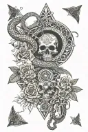 tree snake one pyramid black eagle waterfalls eyeball wheelchair sun, moon ,whale,dragonemersing,grimreaper skull roses  tattoo design idea