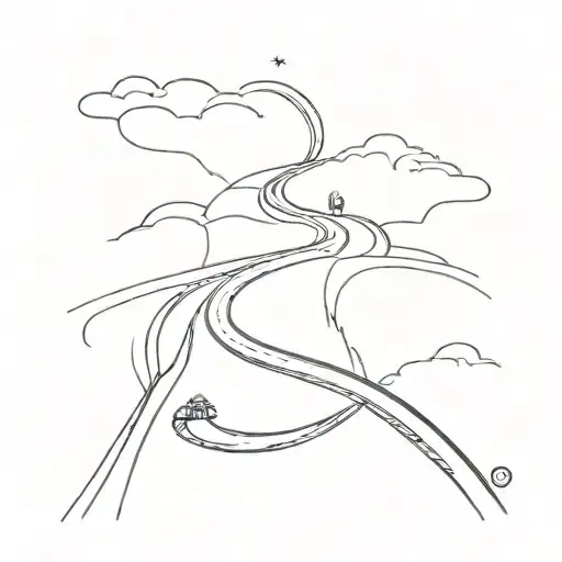 road leading to infinity tattoo design idea