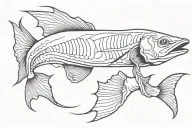 bone fish hook tattoo design idea