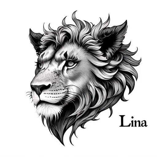 Krone Löwenbaby Name Lina tattoo design idea
