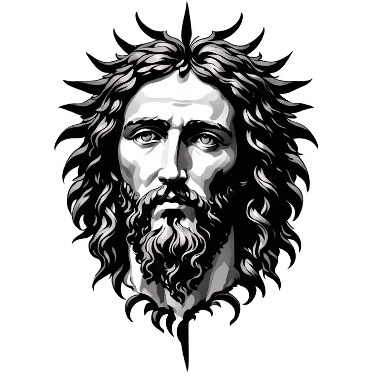 Jesus and christ heart tattoo design idea
