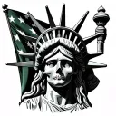 "Pure Aguilar" Mexican Statue Liberty Flag Muerto Remember Tattoo tattoo design idea