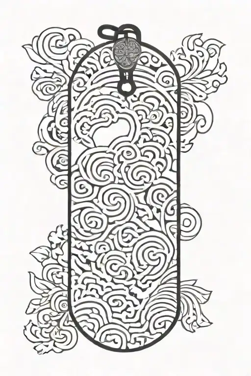 one empty blank japanese omamori charm tattoo design idea