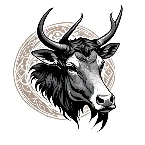 Taurus zodiac symbol tattoo design idea