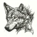 wolf anger loneliness tattoo design idea