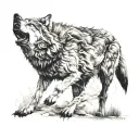 wolf anger loneliness tattoo design idea