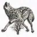 wolf anger loneliness tattoo design idea