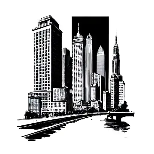 Downtown Indianapolis indiana and downtown of Tampa Flordia tattoo design idea