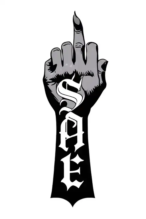 "SAGE" old English on knuckles tattoo design idea
