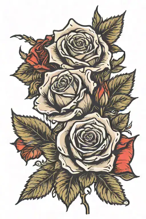 Juice wrld rose with inscription tattoo design idea