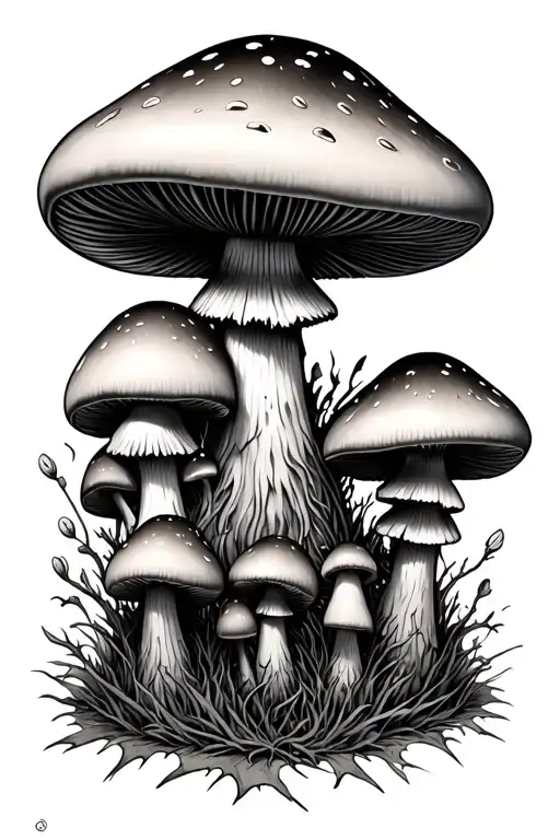 Dorohedoro En Family in Mushroom tattoo design idea