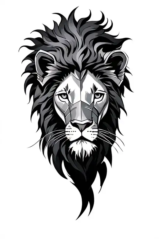 knight with lion tattoo design idea
