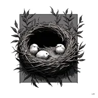 empty nest tattoo design idea