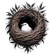 empty nest tattoo design idea