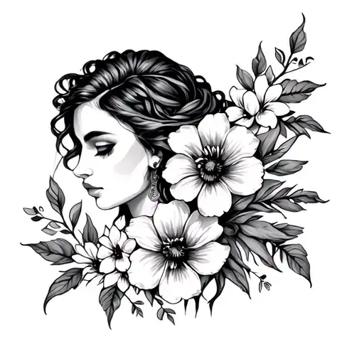 Virgo zodiac sign and Houston texas and flowers tattoo design idea