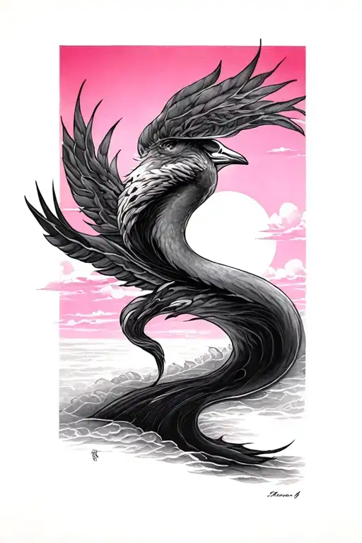 pink sky tattoo design idea