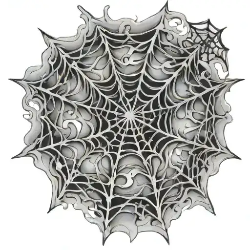 spider web made of thin smoke swirling tattoo design idea
