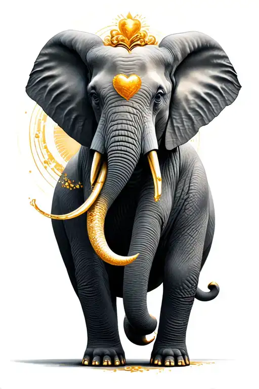  elephant with a heart of gold who's been climbing a spiraled staircase yet from all the obstacles it's faced in life ha tattoo design idea