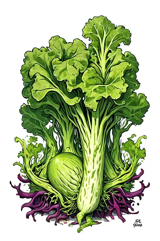 evil vegetables growing tattoo design idea