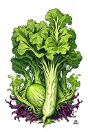 evil vegetables growing tattoo design idea