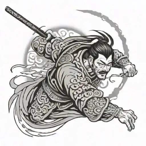 Tattoo, Survived divorce, strong life a Japanese samurai tattoo design idea