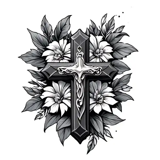 Memorial Cross tattoo design idea