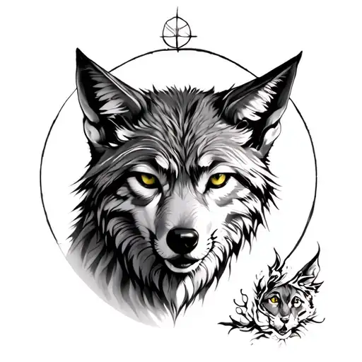 Lynx, WOlf and LOTR tattoo tattoo design idea