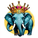 Elephant With Crown tattoo design idea