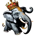 Elephant With Crown tattoo design idea
