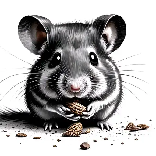 Hamster eating a seed tattoo design idea