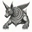 Anubis with scales tattoo design idea