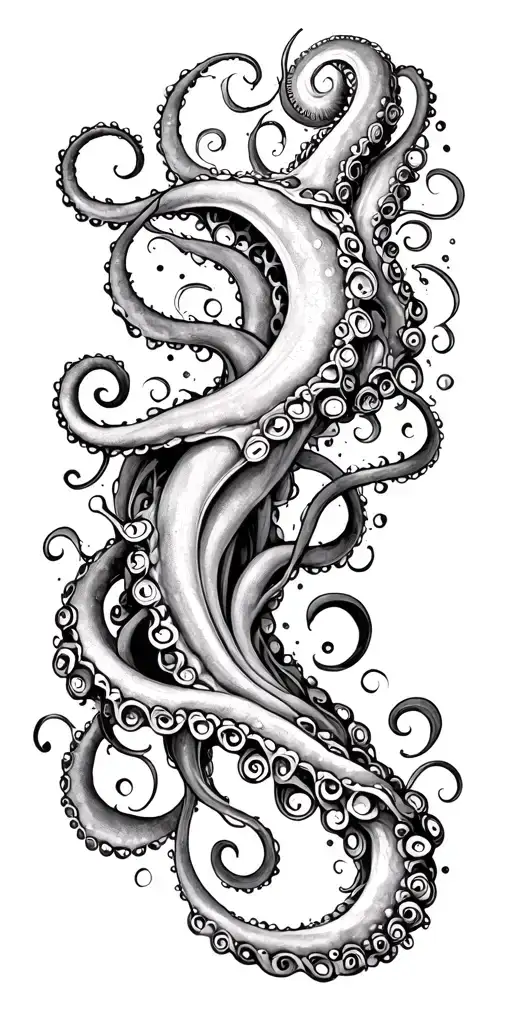 swirly tentacles tattoo design idea